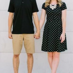 Black and white polka dot dress